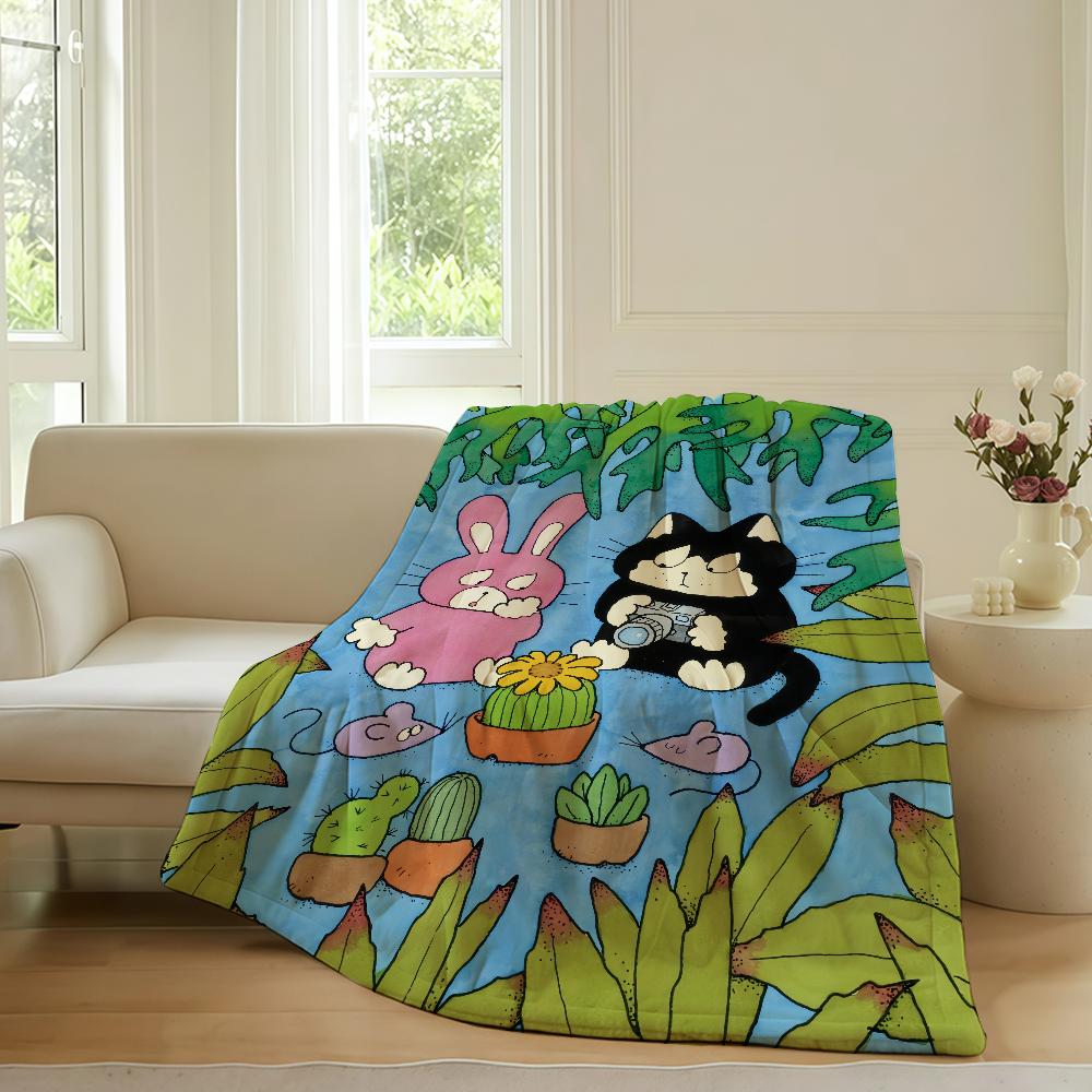 N-Naoto Hidaka Art Blanket Warm Soft Suitable For Bedroom Sofa Bed Living Room Office Travel Camping Gifts
