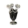 6Pcs Light Luxury Fruit Forks Set Stainless Steel Fruit Picks Storage Jar Set  For Tasting Salad
