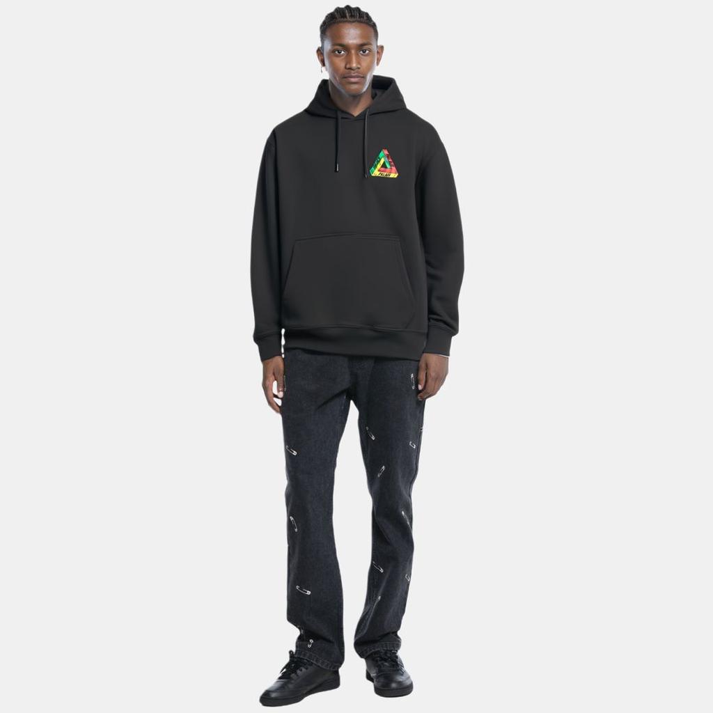 Palace Swirl Tri-Ferg Hood Black Men Tops P23HD107