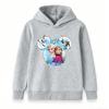 Kids Girls Boys Cute Cartoon Princess Print Pullover Hoodie Cozy Long Sleeve Casual Sweatshirt for Winter Autumn Daily Wear