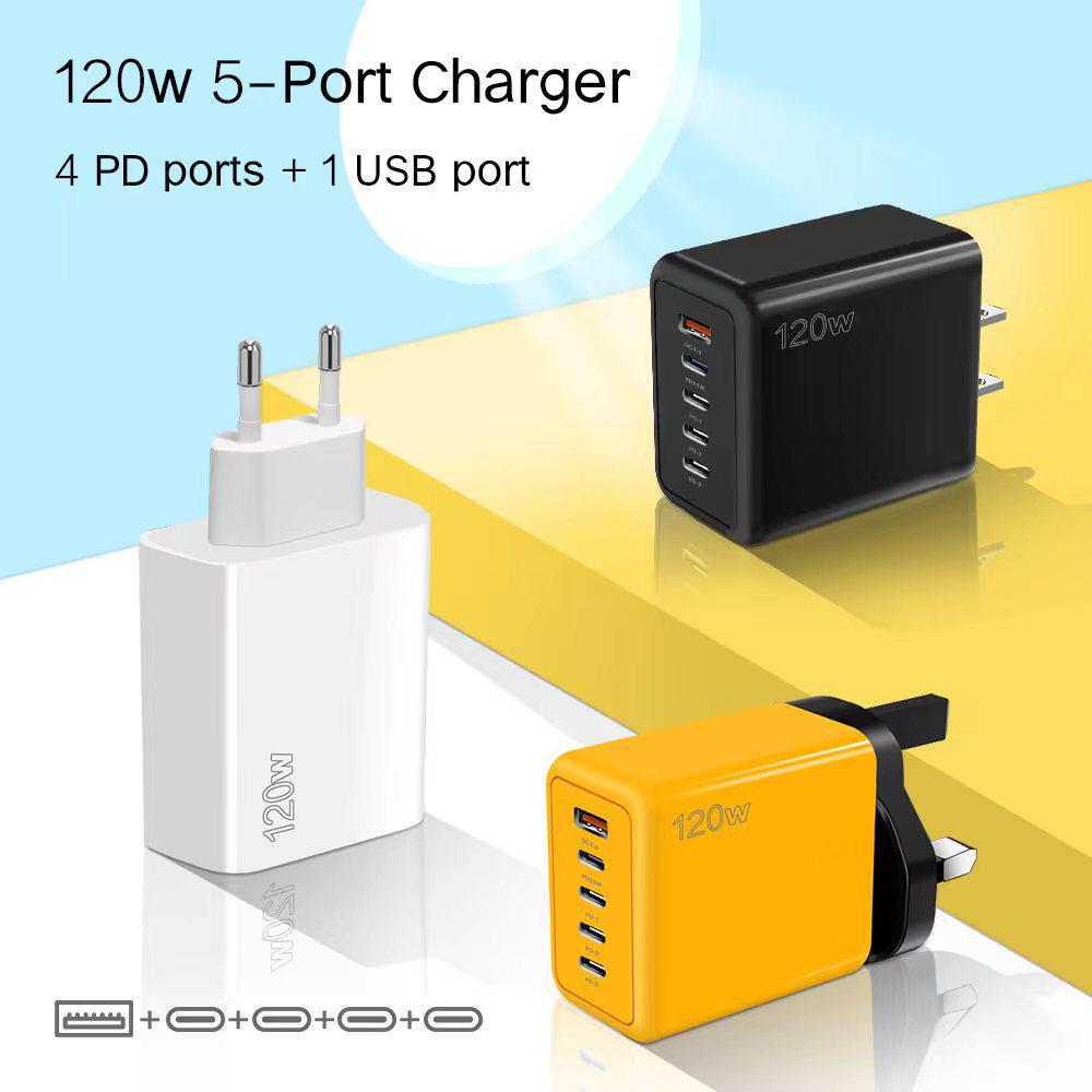 Cross-Border Hot Sale Type-C Charger with EU/UK Plug, PD+USB Multi-Port Adapter