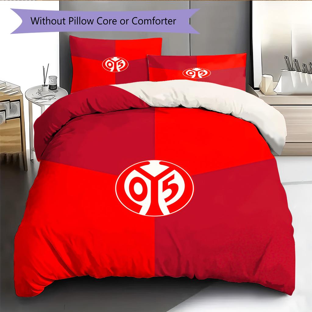 FSV Mainz 05 Pattern Bedding Quilt Set Home Decoration Gift (1 * duvet cover + 2 * pillowcase without core)