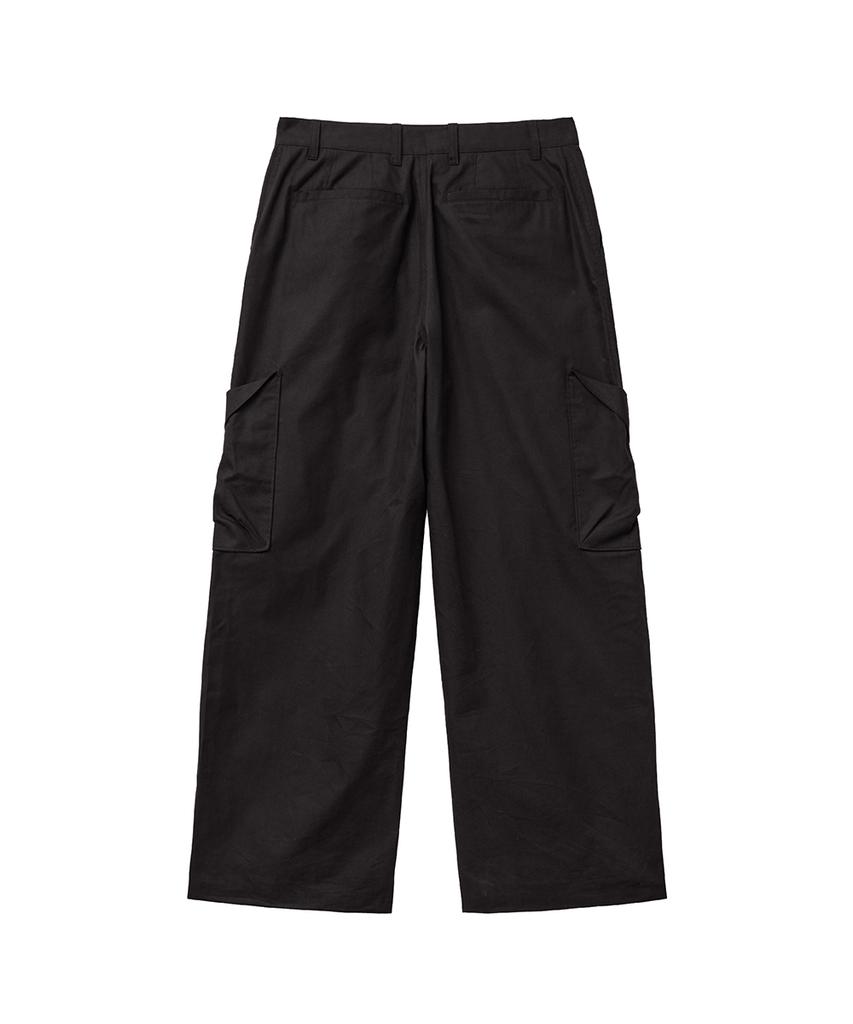 Misekiseoulmaen Folded Pocket Cargo Parachute Pants Black