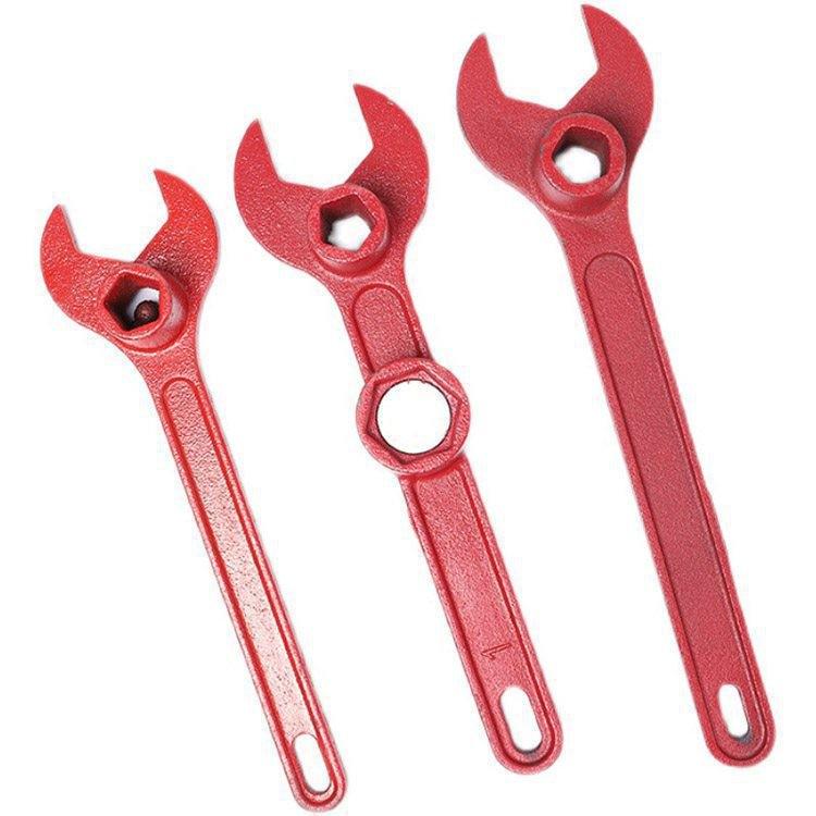 Portable Red Cast Steel Thickened Fire Hydrant Wrench Complete