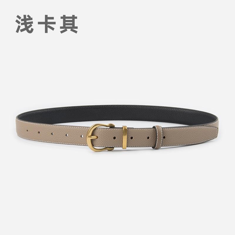 First Layer Lychee Pattern Leather Women'S Belt Cowhide Women'S With Jeans Casual Pants Women'S Pants Belt Women'S Belt