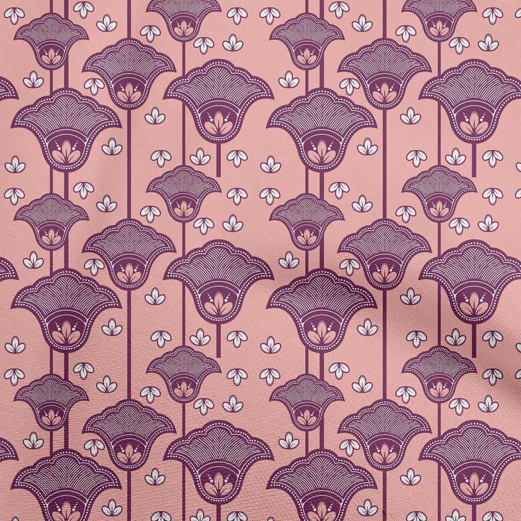 oneOone Baumwoll-Flex-Stoff Beige Asiatischer Blockdruck Stoff für Kleider Stoff Druckstoff nach Meter 40 Zoll