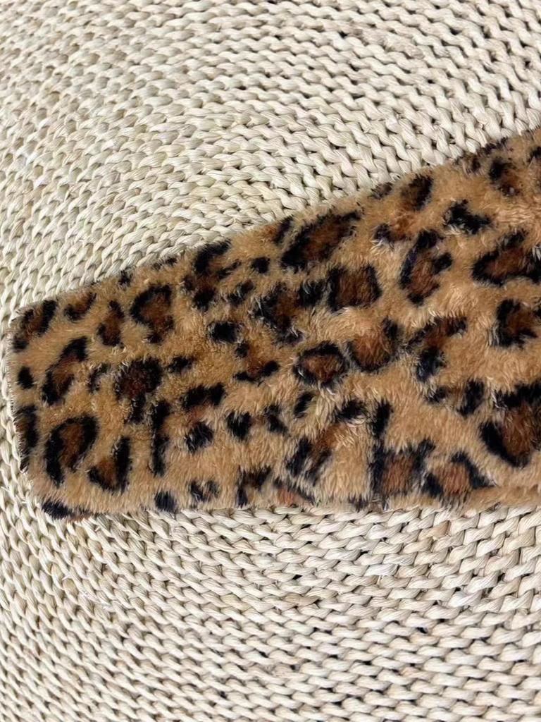 Autumn Winter Leopard Print Plush Jacket Women's Loose Hooded Warm Thick