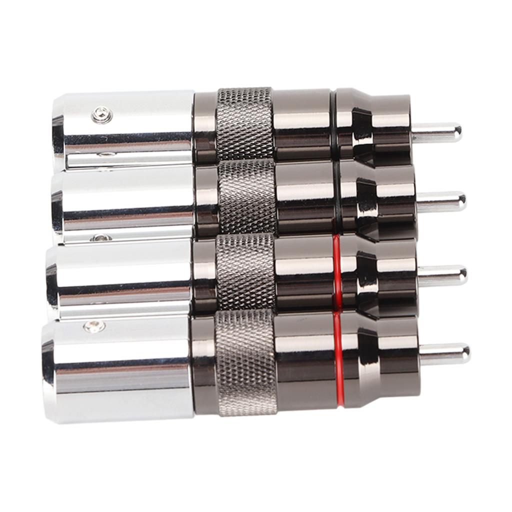 RCA Male Plug Chrome Plated Welding DIY RCA Sound Connector for 11.5mm Diameter Signal Coaxial Cable