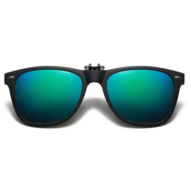 Men's Polarized Clip-On Sunglasses Vintage Square Design Anti-Glare Night Vision Driving Goggles