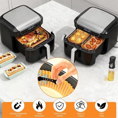 2026 New 8PCS Air Fryer Magnet Silicone Buckle for Holding Down Air Fryer Parchment Paper Liners