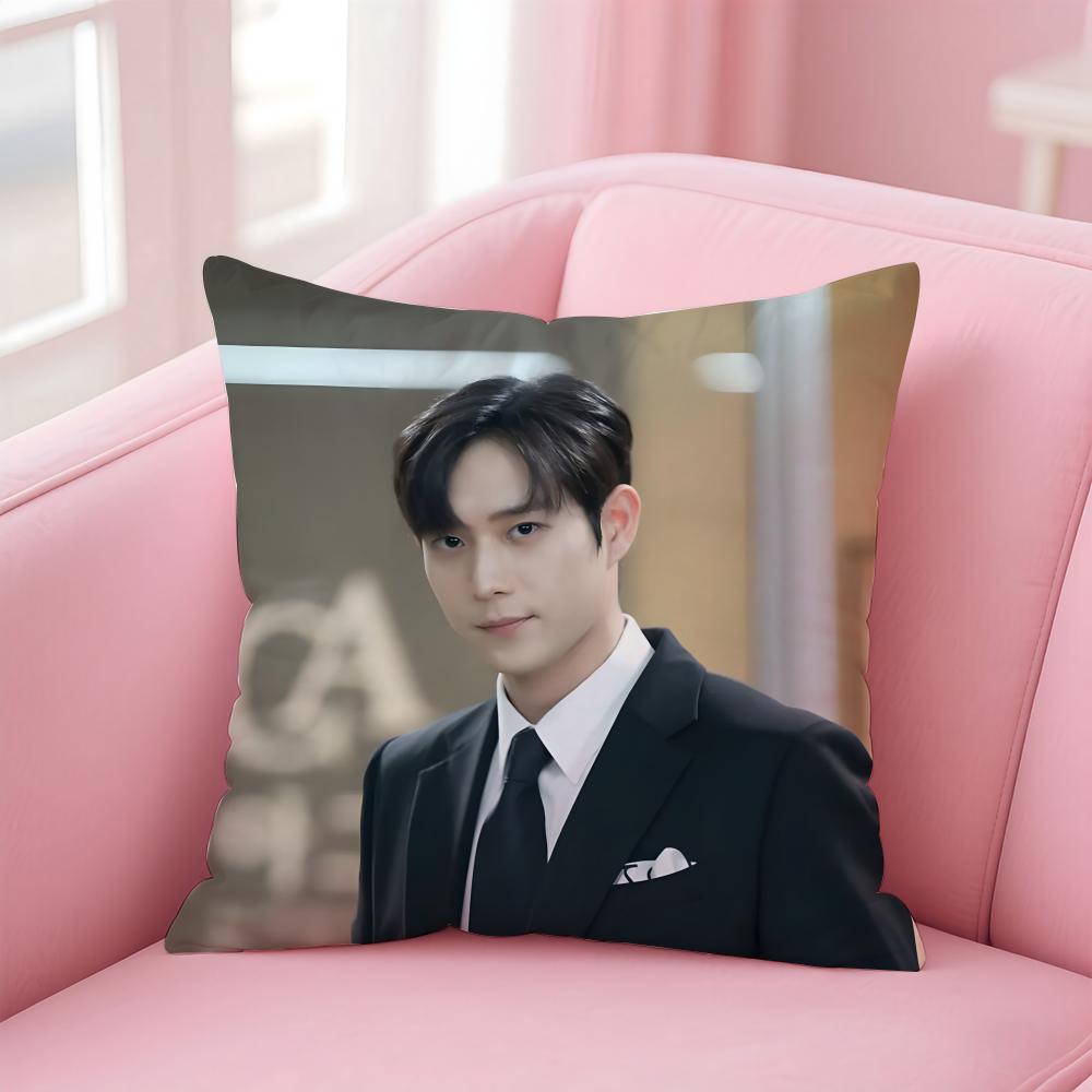 Hot Handsome Korean Actor KKim Youngdae Cushion Cover Pillowcase Short Plush Invisible Zipper Room Sofa Cushion Cover