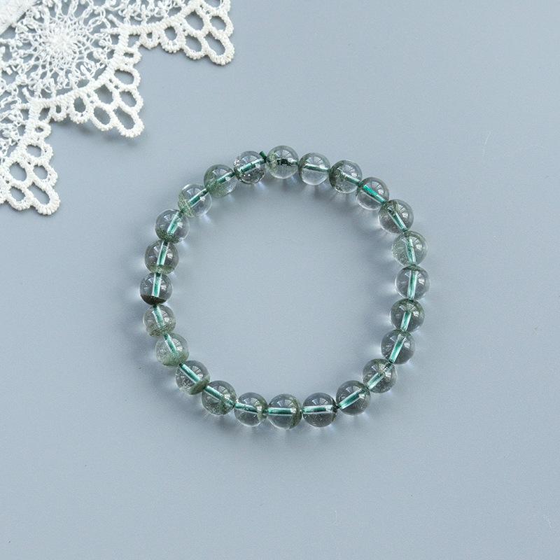 Natural Green Phantom Sky Crystal Beaded Bracelet for Women - Summer Jewelry