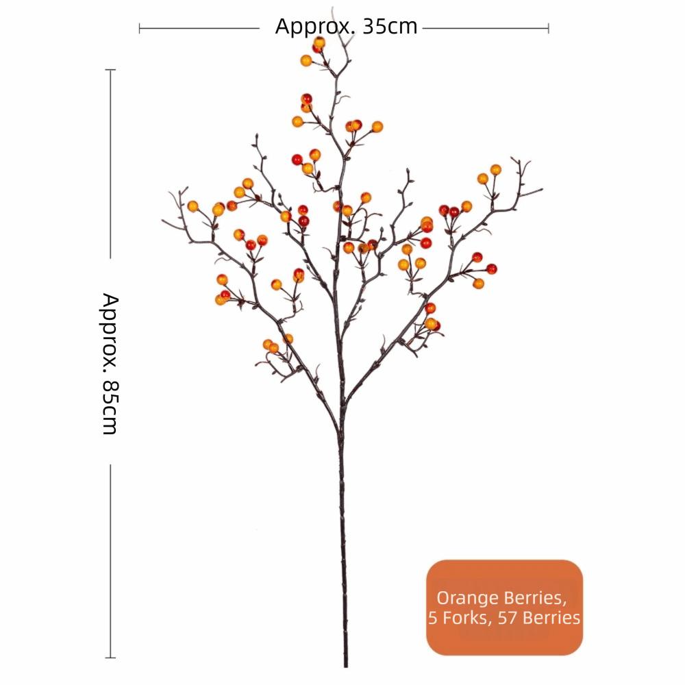 85cm Length Artificial Holly Artificial Plants Little Red Fruit Red Berry Branch Berry Branch Festival Decor