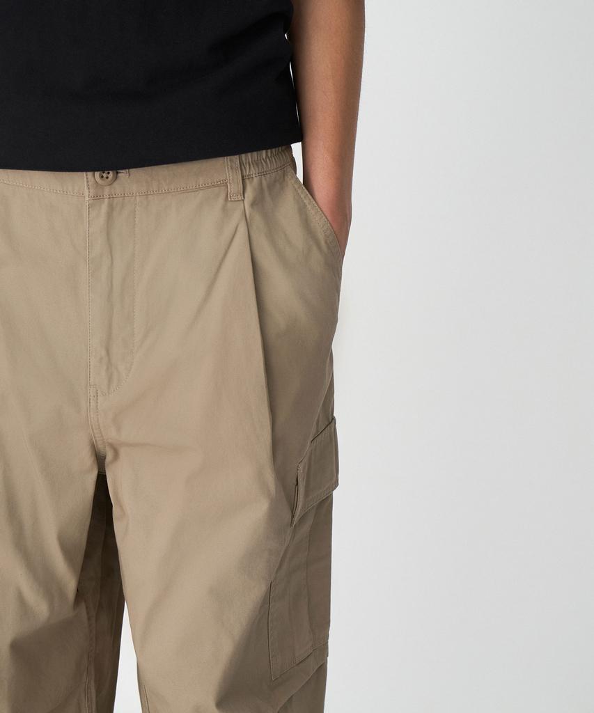 Musinsa Standard Cotton Parachute Elastic Cargo Pants [Beige]