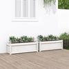 VidaXL Planters 2 Pcs, Raised Beds, Flower Boxes, Plant Pots, Flower Boxes Garden Patio Terrace, White Wood 837452
