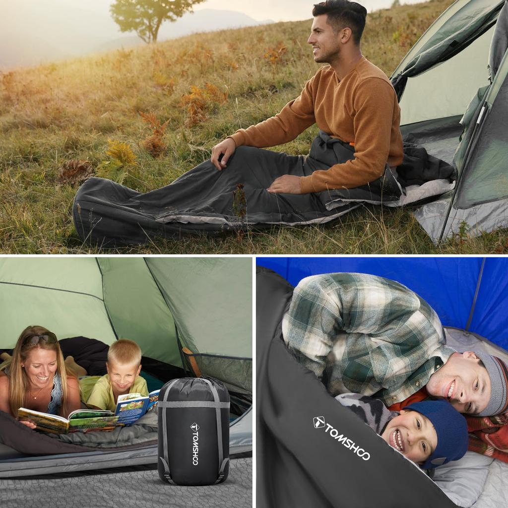 TOMSHOO Double Sleeping Bag with 2 Sleeping Envelope Thermal Waterproof Sleeping Disaster Sleeping In the Fully Comfortable Can Be Used In Fall and