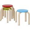4 Stacking Stools with Felt Foot Pads, Birch Plywood, Lacquered, Multicolor