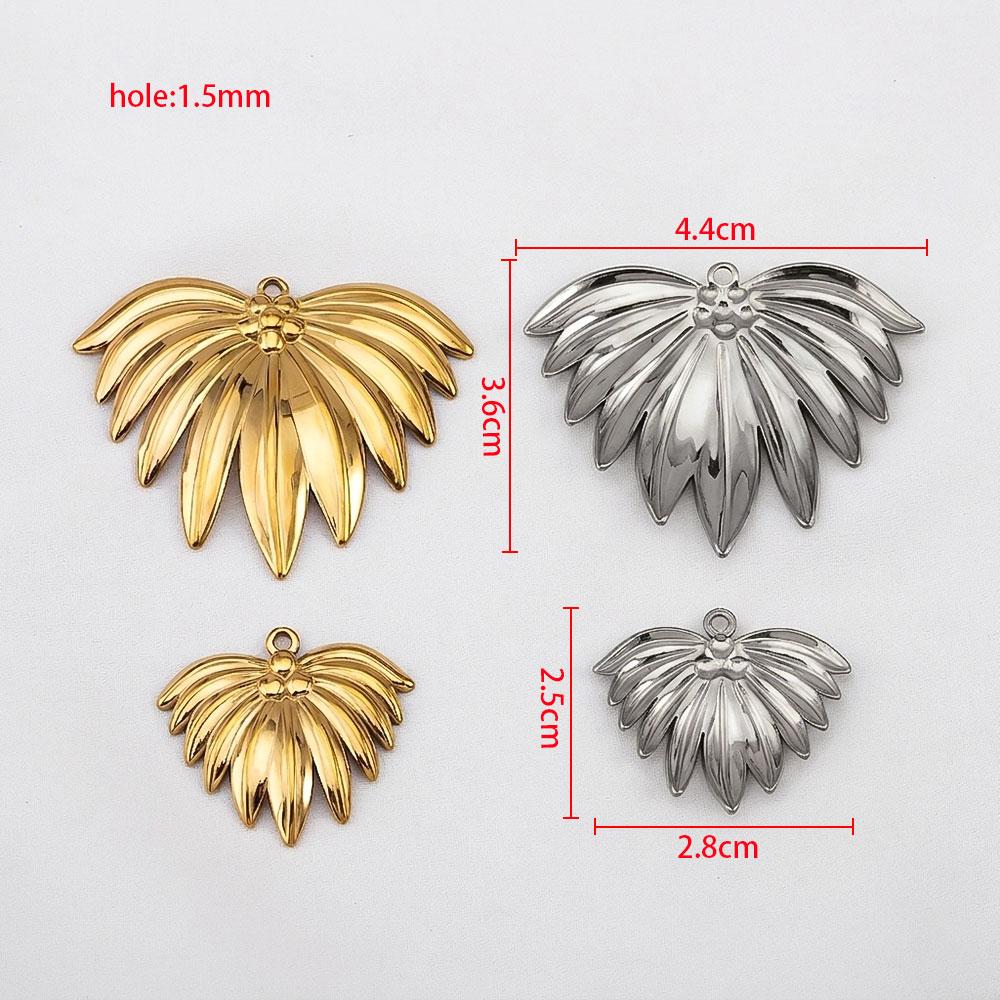 2Pcs Stainless Steel Gold Plated PVD Charms Leaf Vintage Leave for DIY Necklace Earrings Jewelry Making Accessories Wholesale