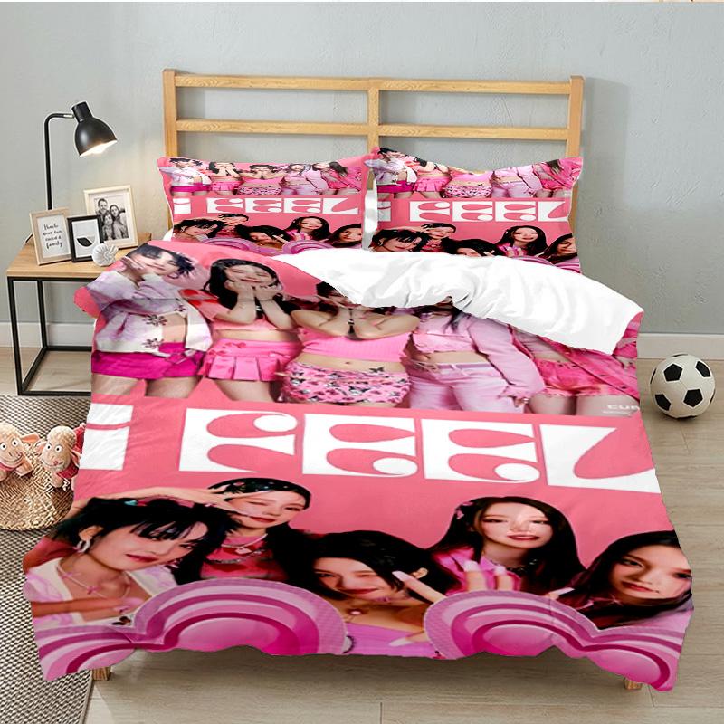 Kpop idle Bedding Set 3pcs, High Quality Bedding Set Including 1pc Duvet Cover And 2pcs Pillowcases for Bedroom, Dormitory Gift