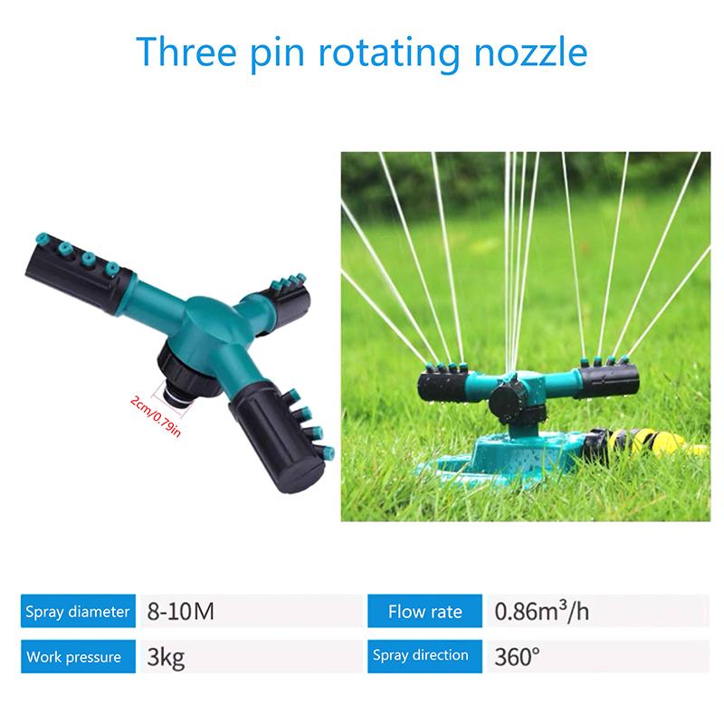 

1 шт. Трехрожковый дождеватель - Автоматический вращающийся дождеватель 360 градусов Садовый инструмент Аксессуары 1pcs