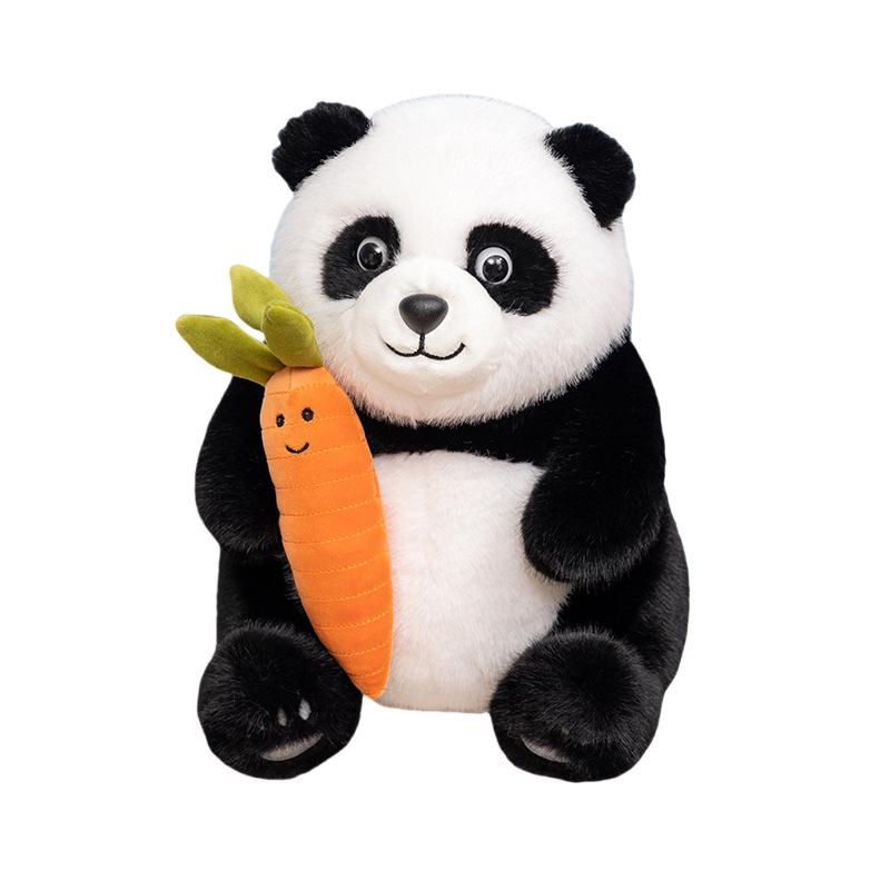 Creative Carrot Panda Doll Plush Toy Sitting Black And White Panda Doll Girl Company Soothing Doll