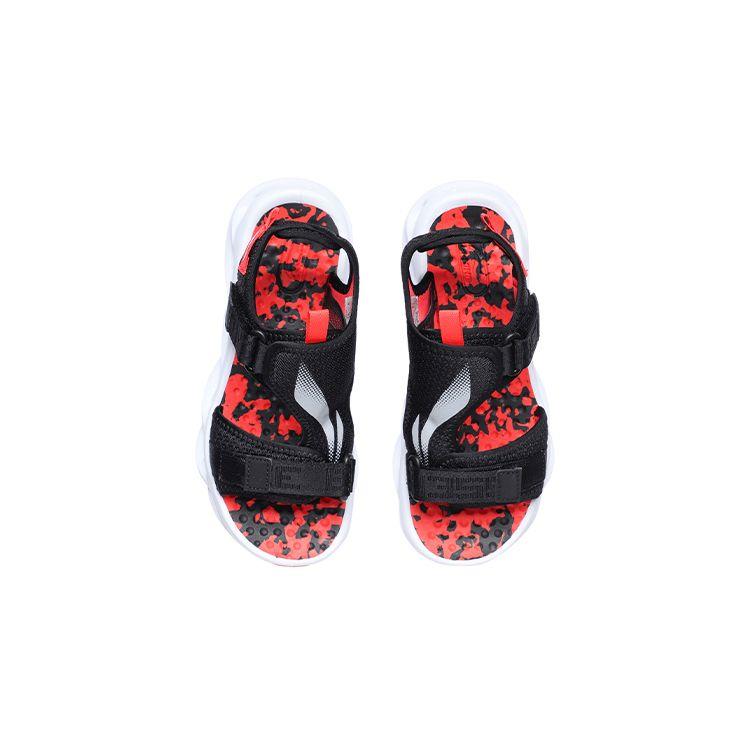 Li Ning Kids Arc Shock Absorbing Sandals Kids sandals Black Red YKUR006-1