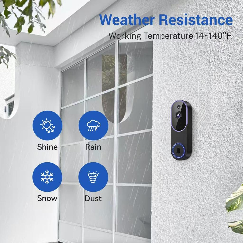 Videocitofono Intelligente Wireless, Telecamera di Sicurezza Esterna HD, Campanello Intelligente per la Sorveglianza Domestica