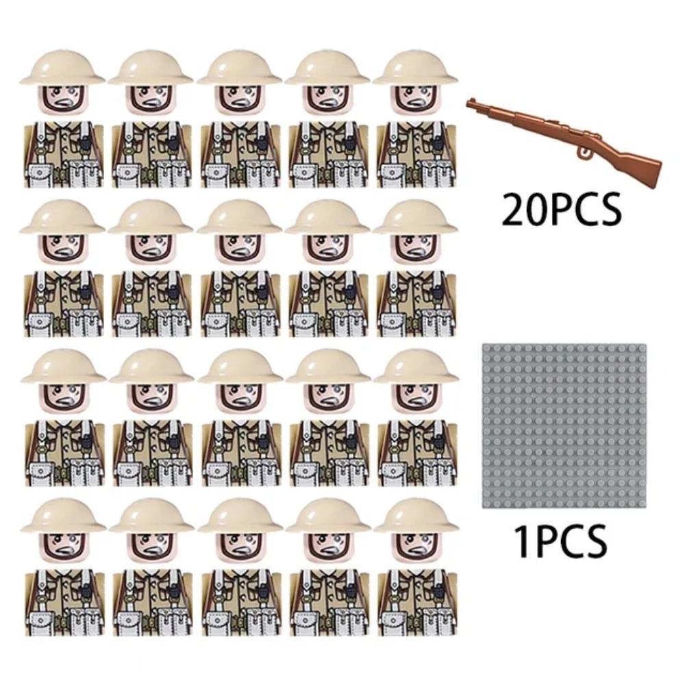 Kinderbausteine Chinesisches Spielzeug Neuer WW2 Soldat Militär Armee Mini-Puppen Nationales Bündnis Offizier Gewehrriemen Spielzeug Großhandel