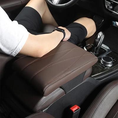 Pelle Nappa Memory Foam Tappetino Poggiabraccio Auto Booster Consolle Universale Cuscino Centrale a Strisce Rombo Ricamo Poggiabraccio Sedile Scatola