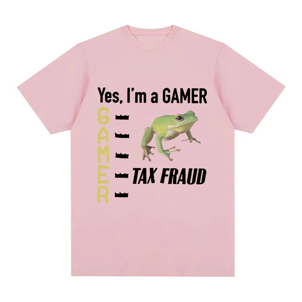 ZX TEE Steuerbetrug Gamer Lustiges Frosch Meme T-Shirt Herren Damen Mode Hip Hop Vintage T-Shirt Lässig Locker Kurzarm T-Shirts