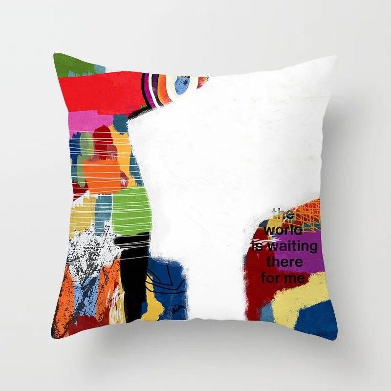 45x45cm Art Color Block Abstract Geometric Pillowcase Modern Street style Hippie Home Decor Sofa Chair cushion cover
