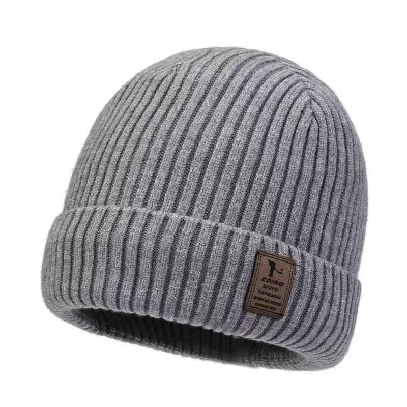 Hat winter cold-proof knitted hat fleece thickened warm men's wool hat cotton hat winter riding windproof cold hat