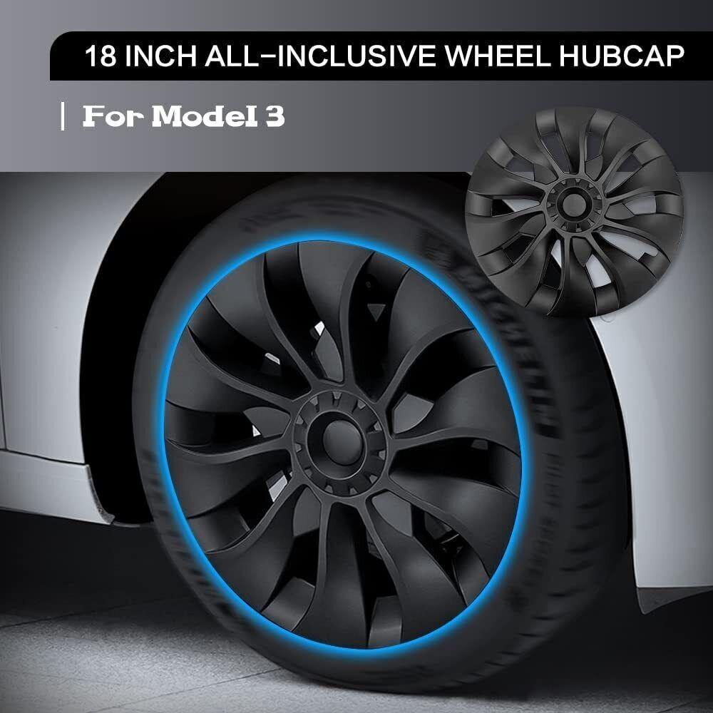 For Tesla Model 3 2017-2023 Wheel Protection Covers Hub Caps Fit 18 Inch Wheel
