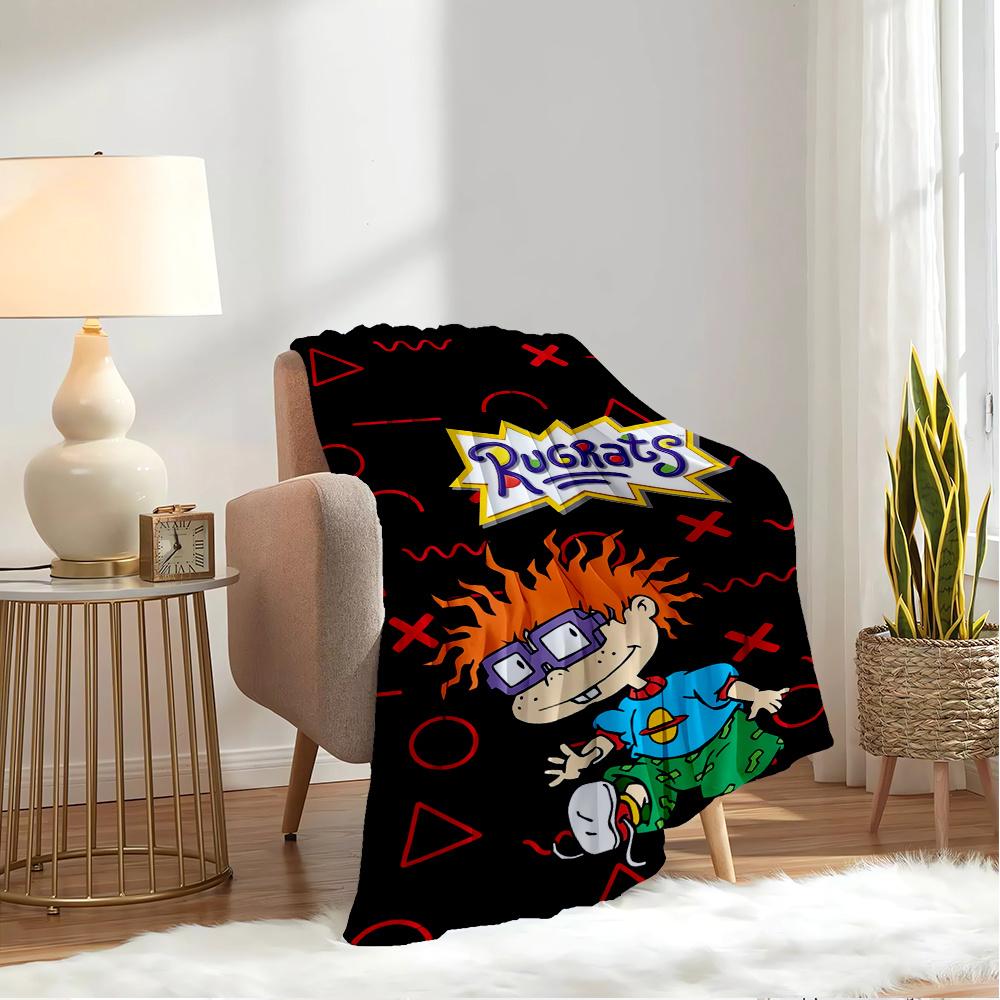 1pc Rugrats,Tommy,90sDigital Print Fleece Blanket - Contemporary Style, Suitable for All Seasons, Perfect for Home, Travel, or Camping - Mac