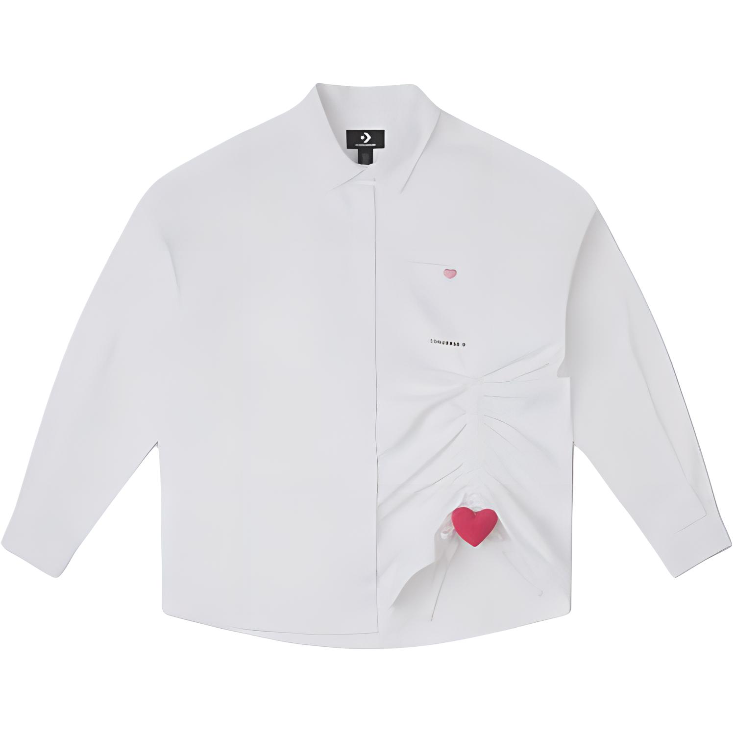 

New Converse Shirts Women s White 10027658-A01 L