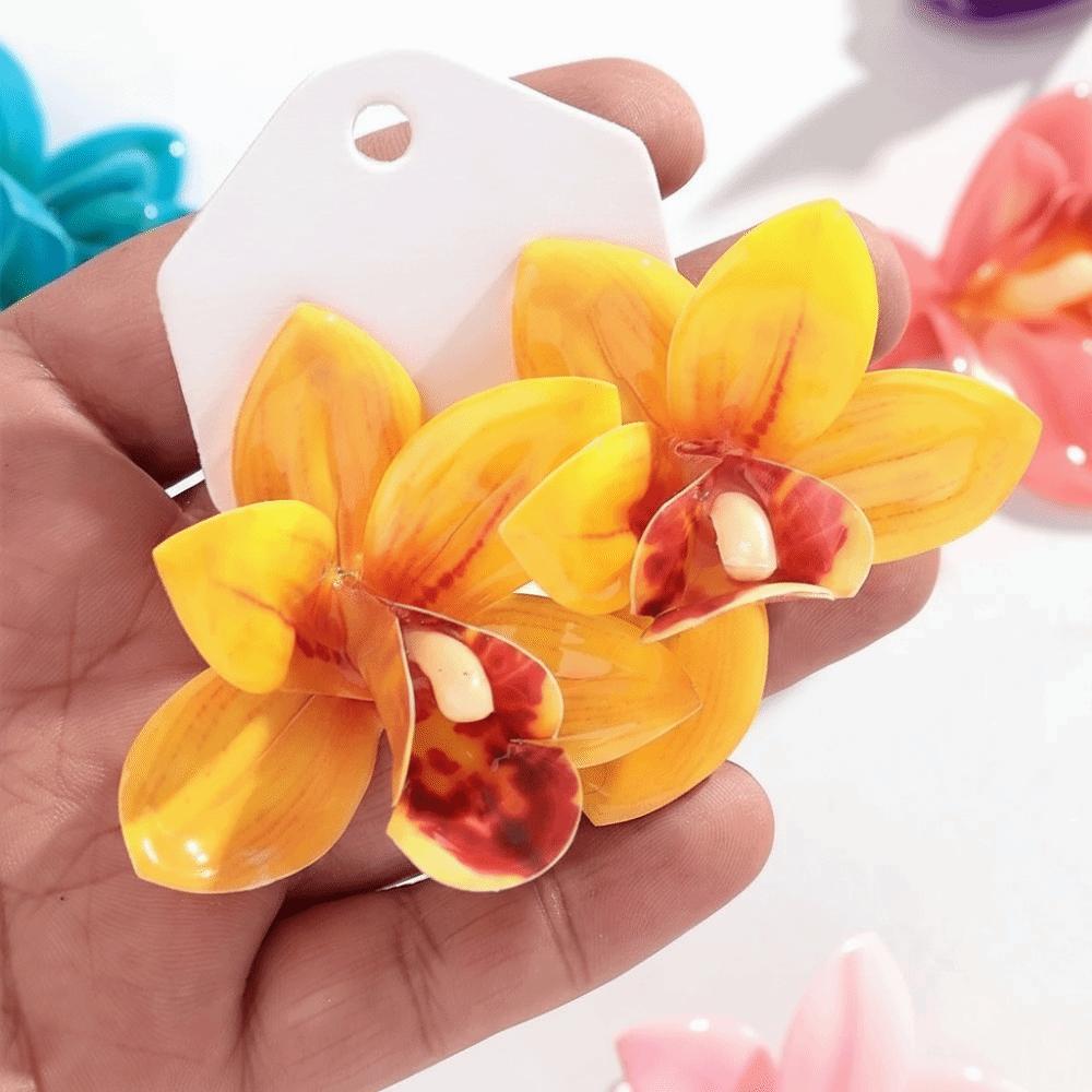 1 Pair Exaggerated Design Flower Stud Earrings Elegant Boho Earrings  Women Accessories