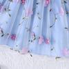Mädchen Mode Kleid 2025 Sommer Kinder Süße Solide Kurzen Mantel + Floral Stickerei Mesh Slip Kleid Set