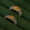 Natural High-ice White Chalcedony Ring Retro Imitation Jade Ring Fashion Delicate Stone Jewellery Hanfu Matching Hand Ornaments