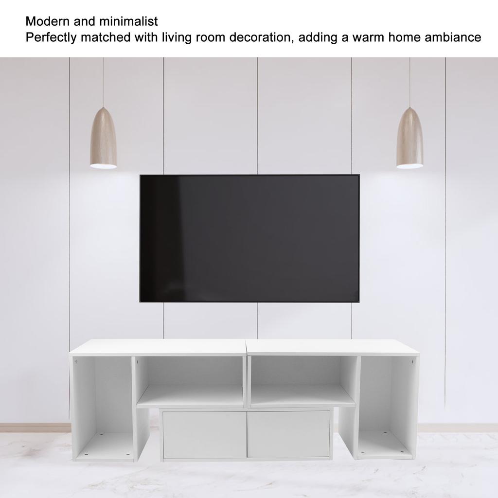 Board TV Stand Board TV Cabinet Stand Panel Set with LED Light Drawer Living Room Home Furniture Living Room Board TV Cabinet