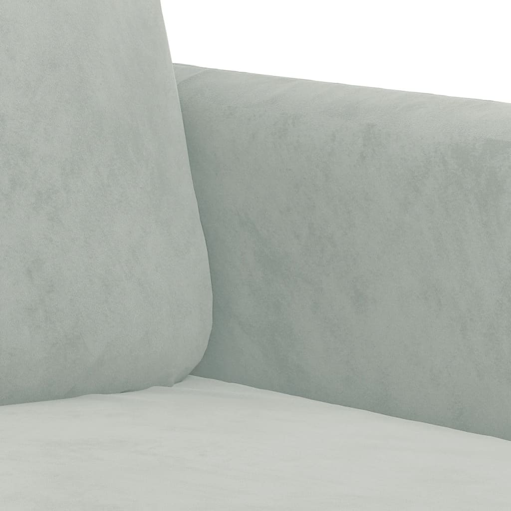 2 Piece Sofa Set with Cushions Light Grey Velvet