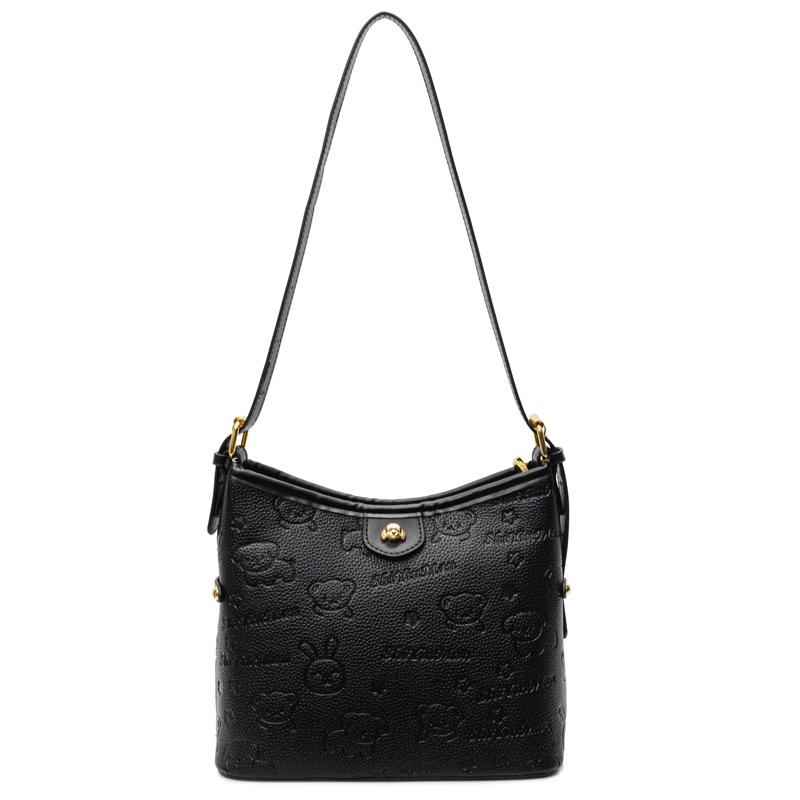 Stylish simple large-capacity bag women's 2025 new high-end summer versatile messenger bag shoulder bucket bag