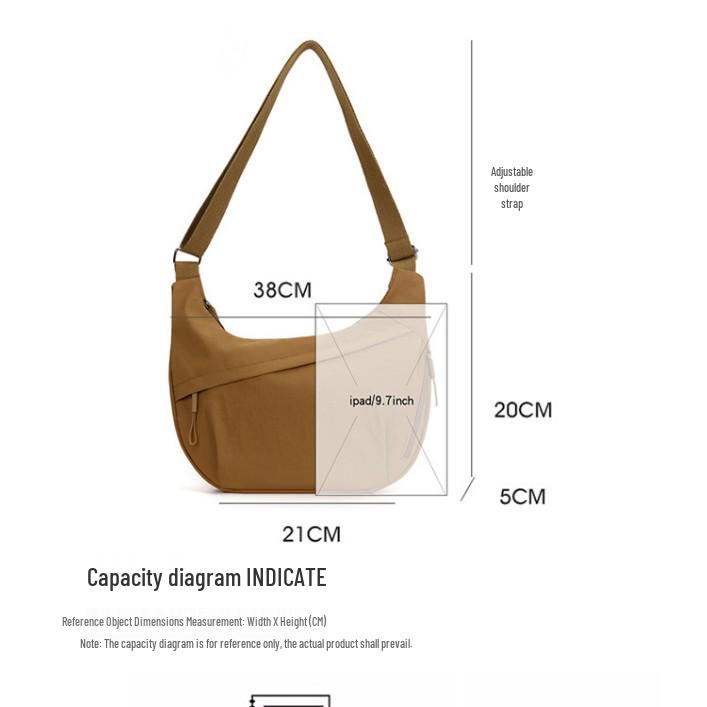 Women's Versatile Nylon Crossbody Bag – Large Capacity, Stylish Single Shoulder Commuting Bag.