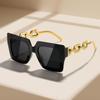 3pcs/Set Women's Square Frame Trendy Fashion Glasses With Chain Decor For Daily Life Elegant Shades Beach Accessories