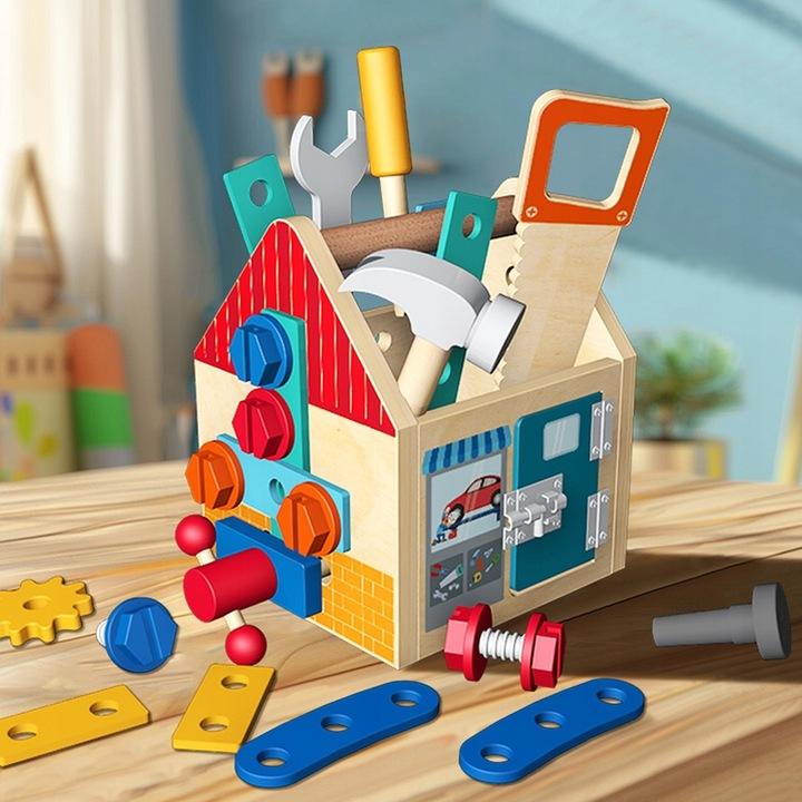 Zestaw Majsterkowicza Warsztat Narzędzia Domek Do Skręcania Montessori