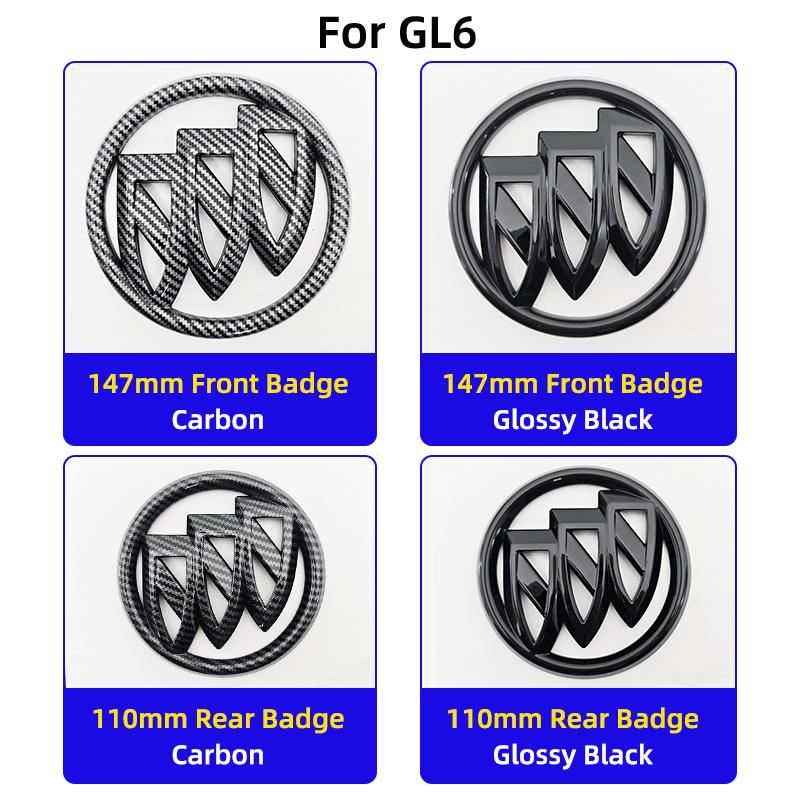 2pcs 3D ABS Car Front Grille Rear Trunk Logo Emblem Sticker For Buick Excelle GT Envision LaCrosse Regal Verano GL6 Badge