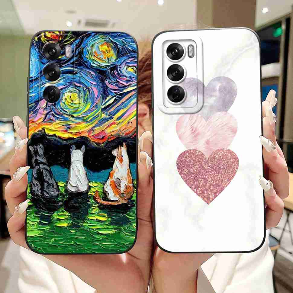 Silicone Case For Oppo Reno12 5G Colorful Small Cat Soft Cover For Oppo Reno 12 F 12F Reno12 FS 5G Protectors Cases Coque