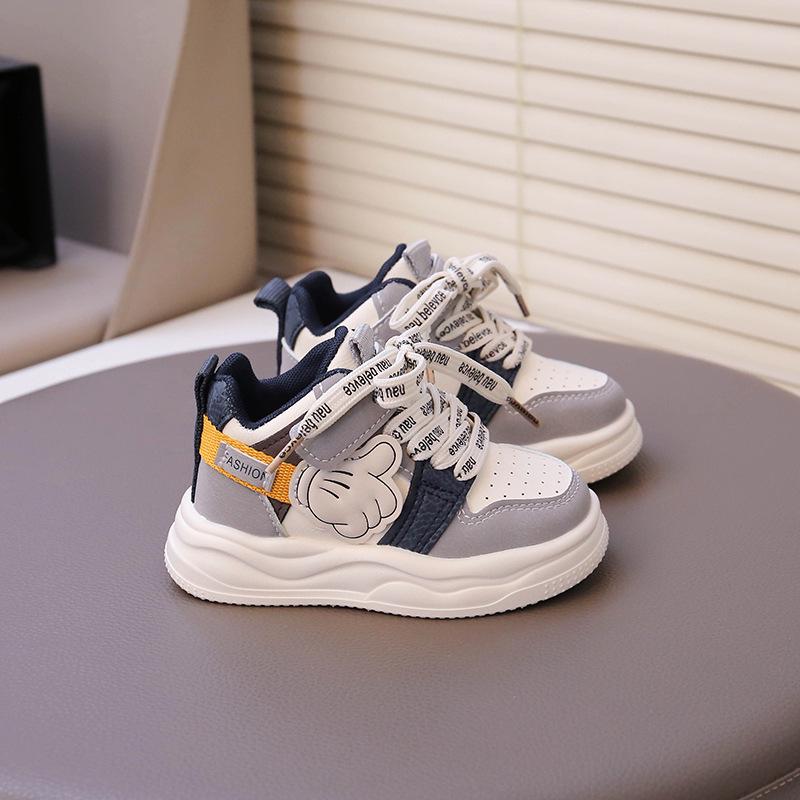 

Стильные водонепроницаемые кожаные ботинки для мальчиков - Демисезонные ботинки Size 22, Inner length 14cm синий