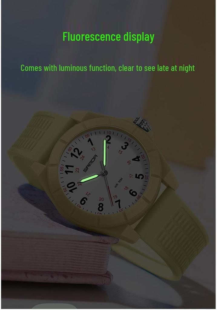 Sanda Unisex Student Watch: Luminous Hands, Waterproof, Quartz, Casual Sports Design