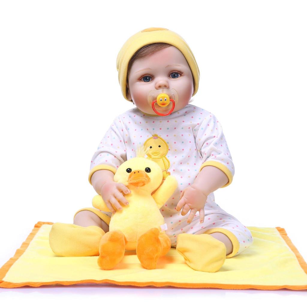 NPK 55 cm Reborn Baby Batole Dívka Princezna Panenka Živá velmi měkká celotělová silikonová hračka do vany