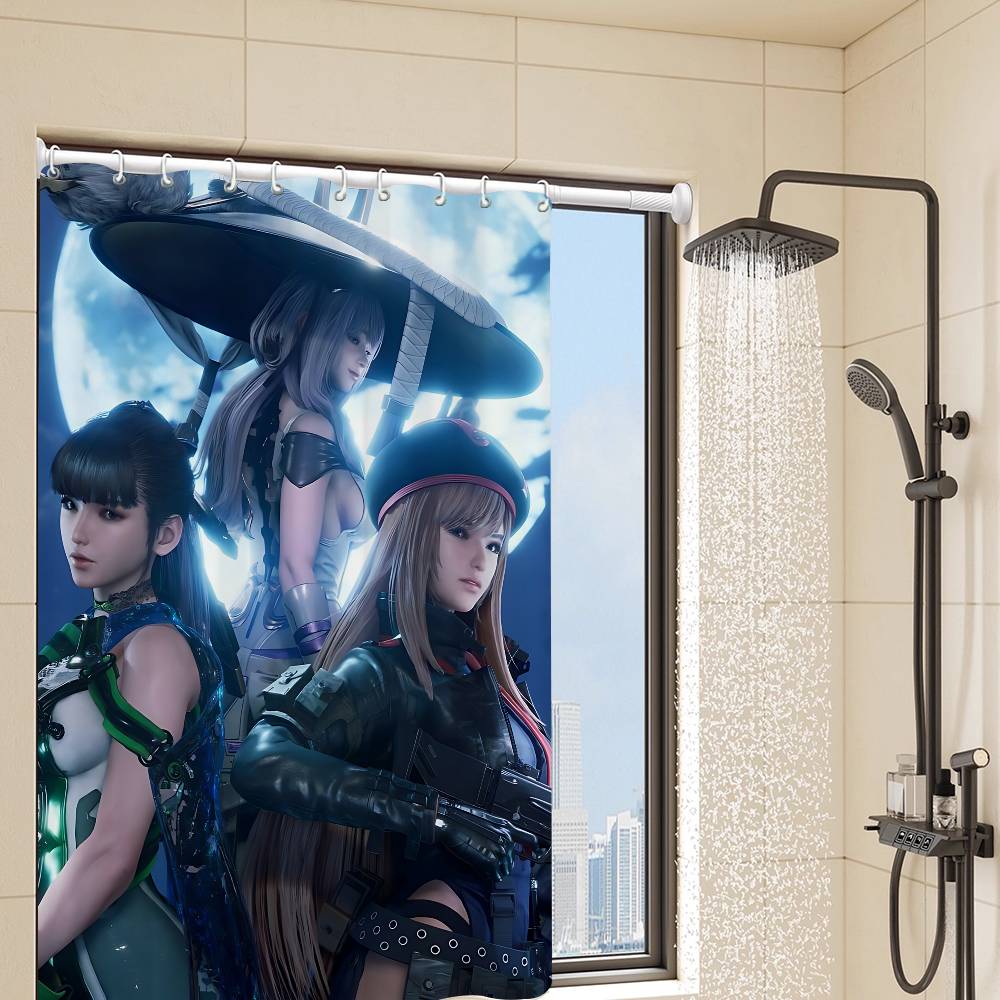 Game Stellar Blade Bathroom Shower Curtain Shielding Partition Shower Curtain Quick Dry Can Be Scrubable Light Opaque Bath